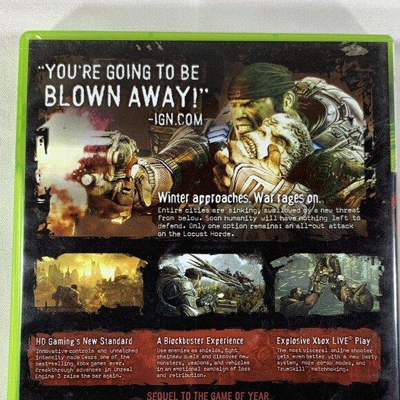 Gears of War 2 Microsoft Xbox 360 Video Game 2008 Complete with Manual Tested - Picture 4 of 5